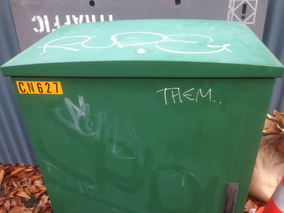 The photograph attached to this graffiti report