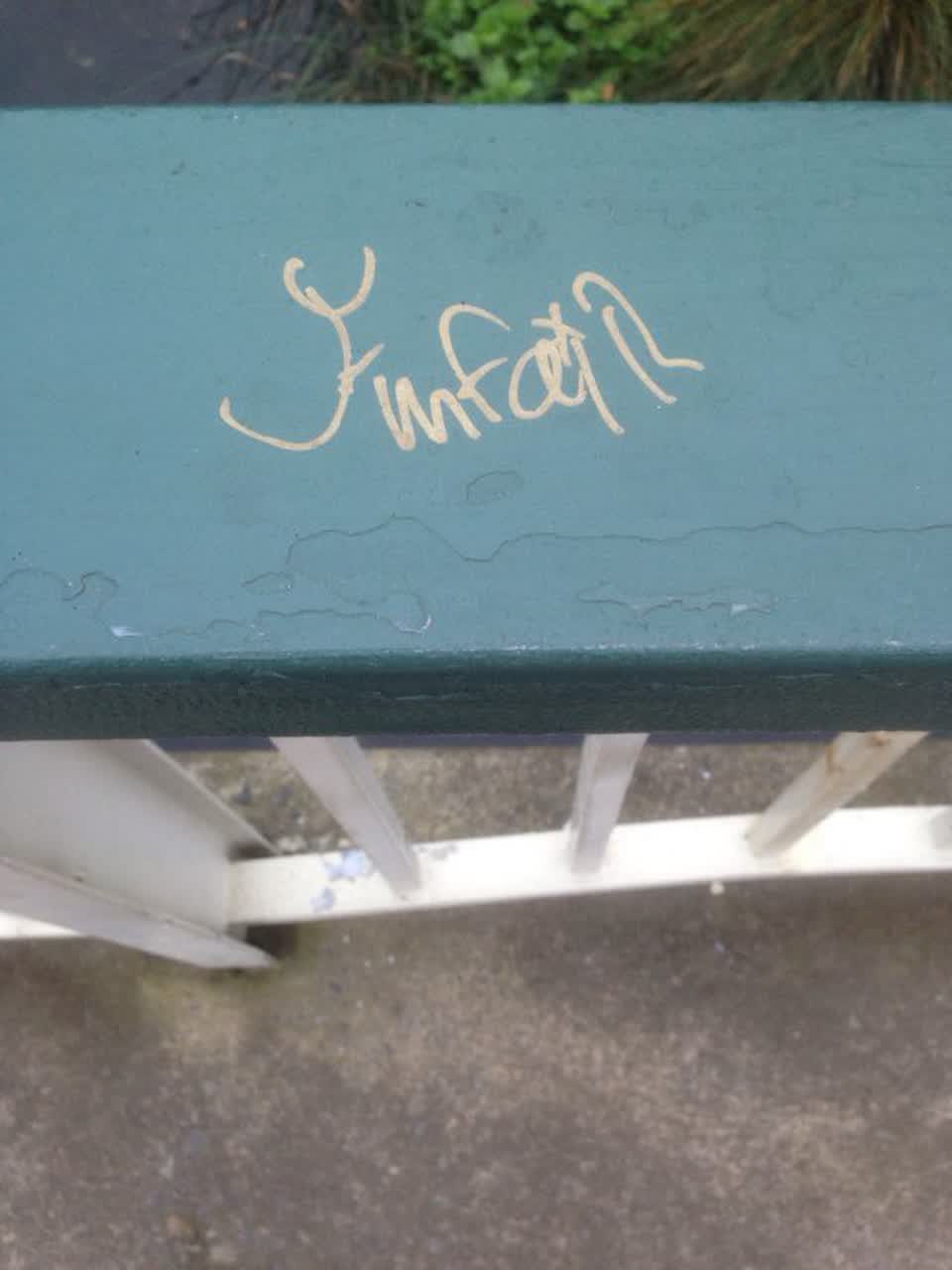 The photograph attached to this graffiti report