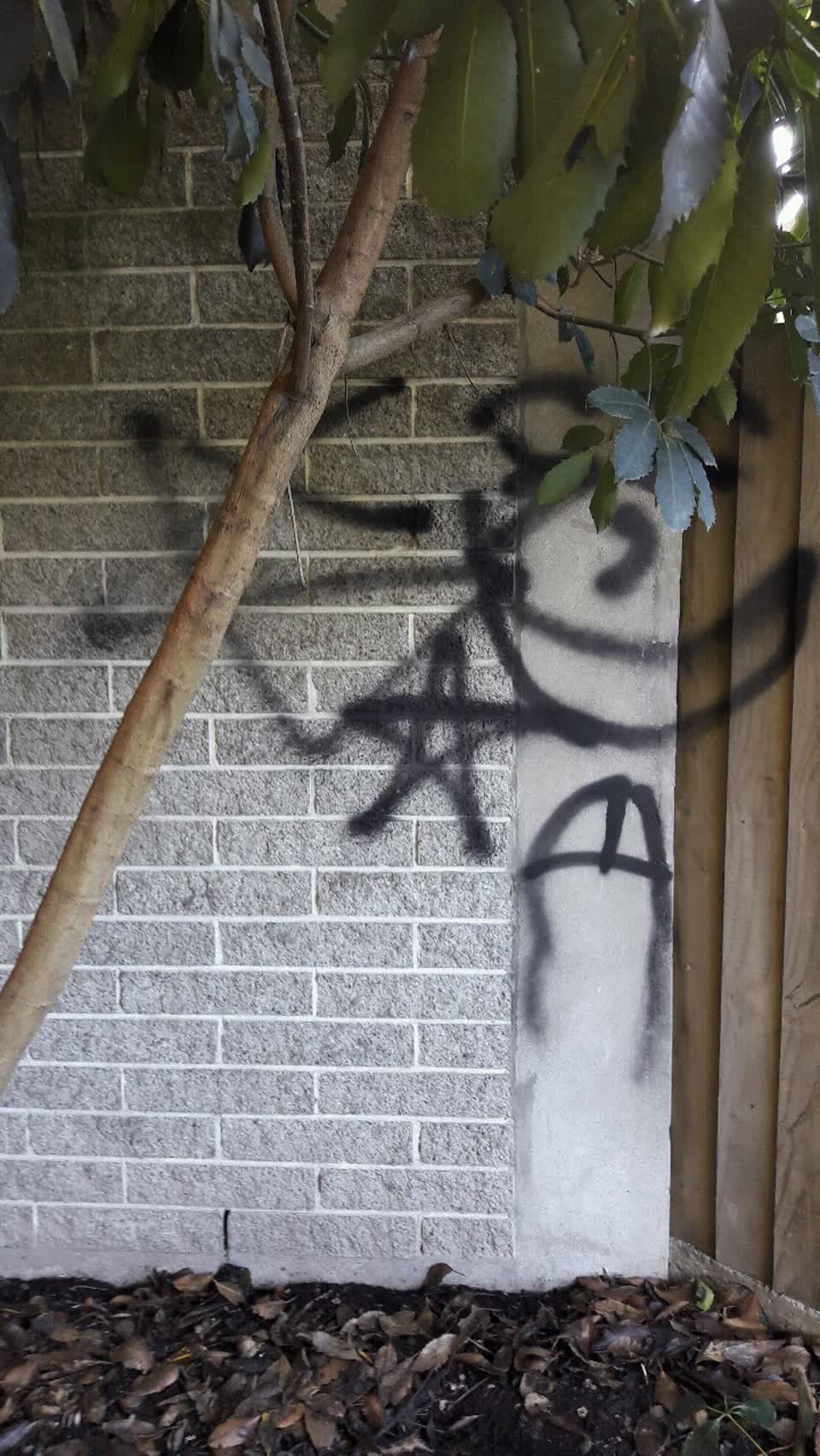 The photograph attached to this graffiti report