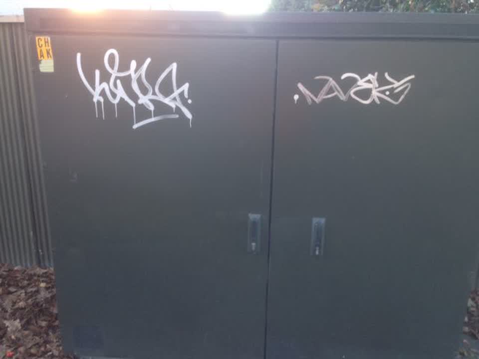 The photograph attached to this graffiti report