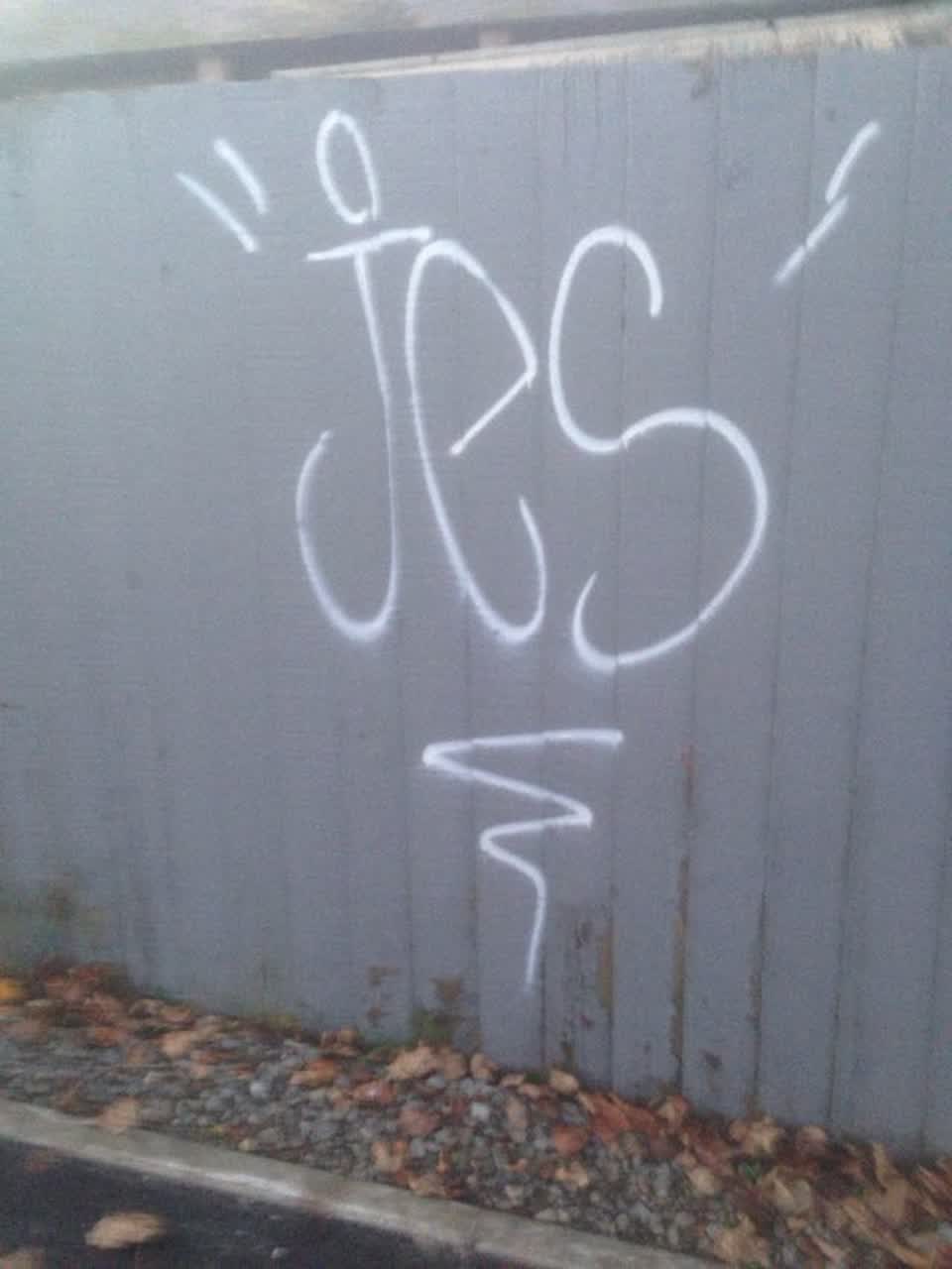 The photograph attached to this graffiti report