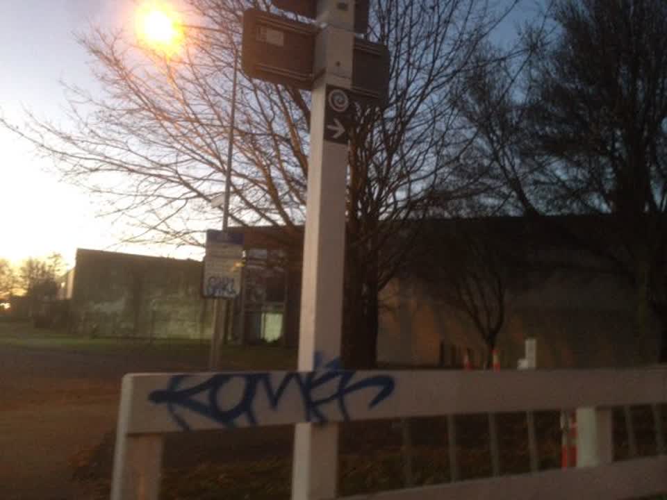 The photograph attached to this graffiti report
