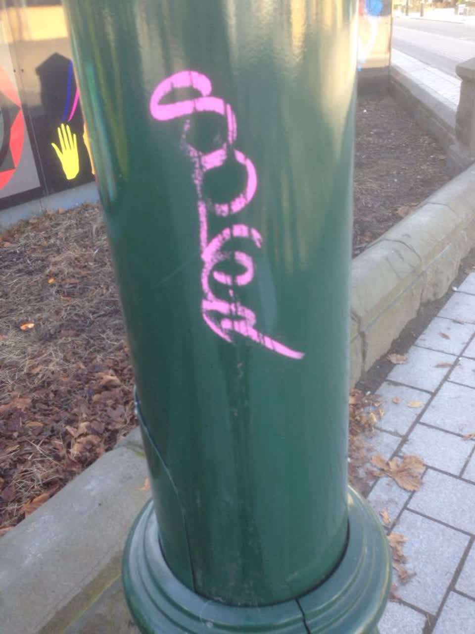 The photograph attached to this graffiti report