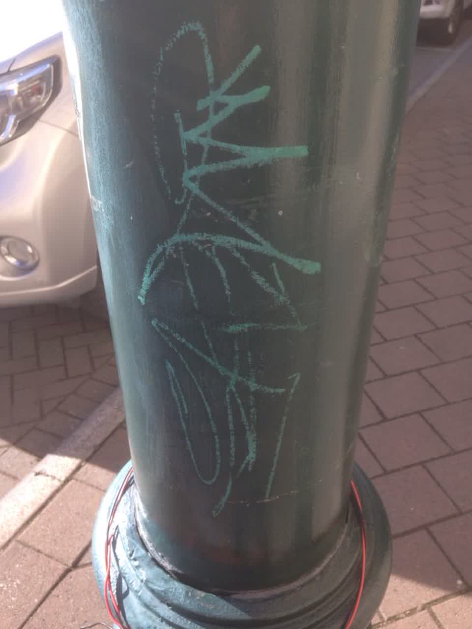 The photograph attached to this graffiti report