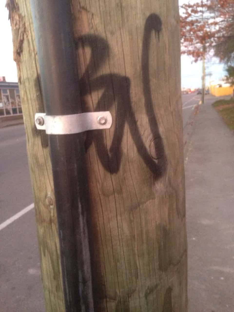 The photograph attached to this graffiti report