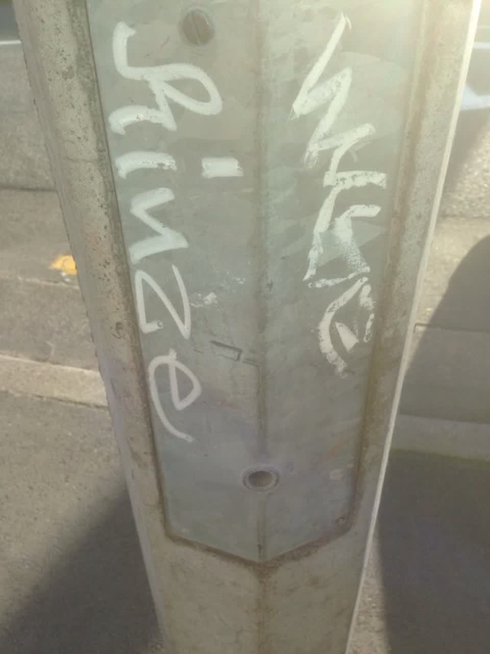 The photograph attached to this graffiti report