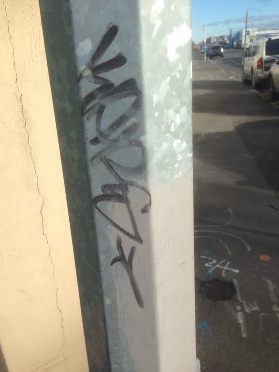 The photograph attached to this graffiti report