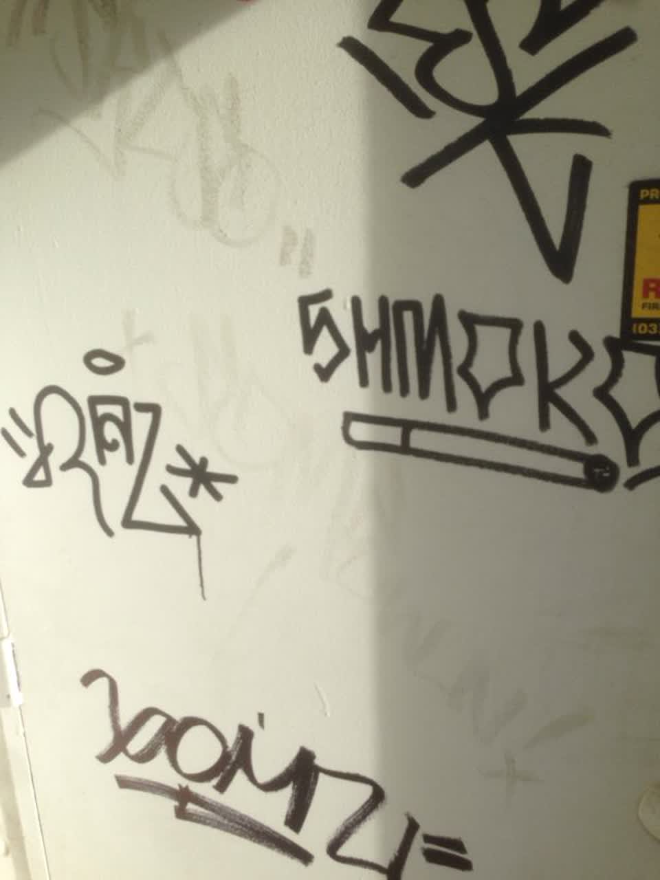 The photograph attached to this graffiti report