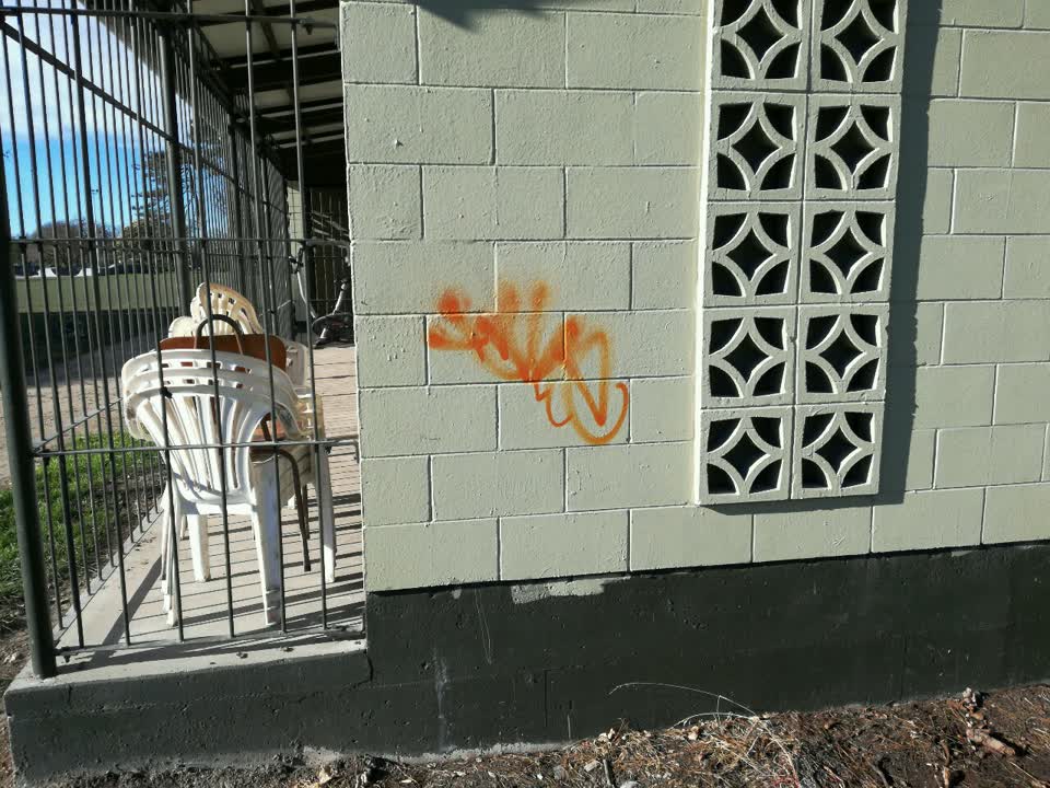 The photograph attached to this graffiti report