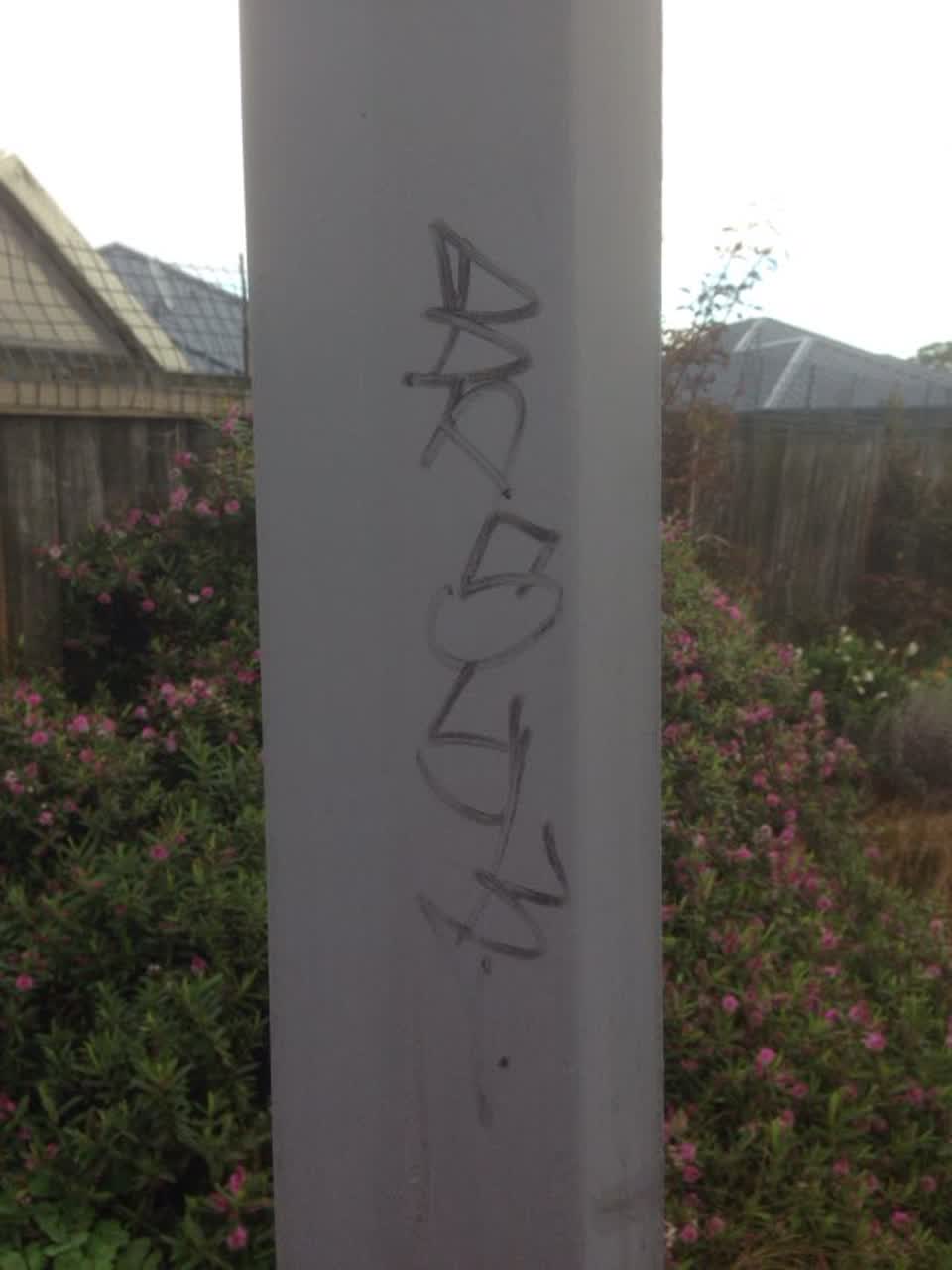 The photograph attached to this graffiti report