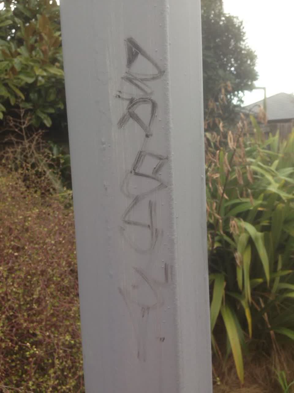 The photograph attached to this graffiti report