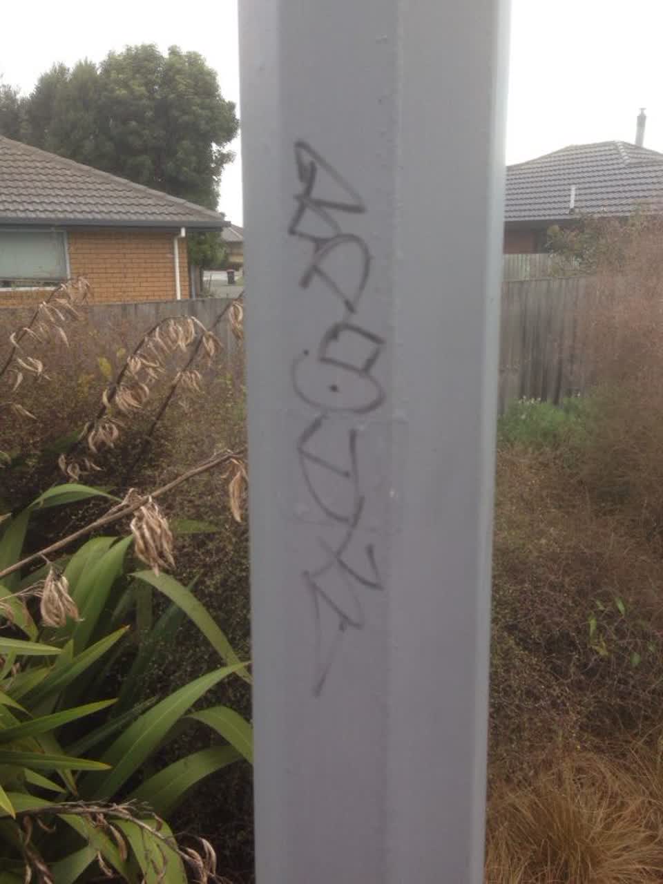 The photograph attached to this graffiti report
