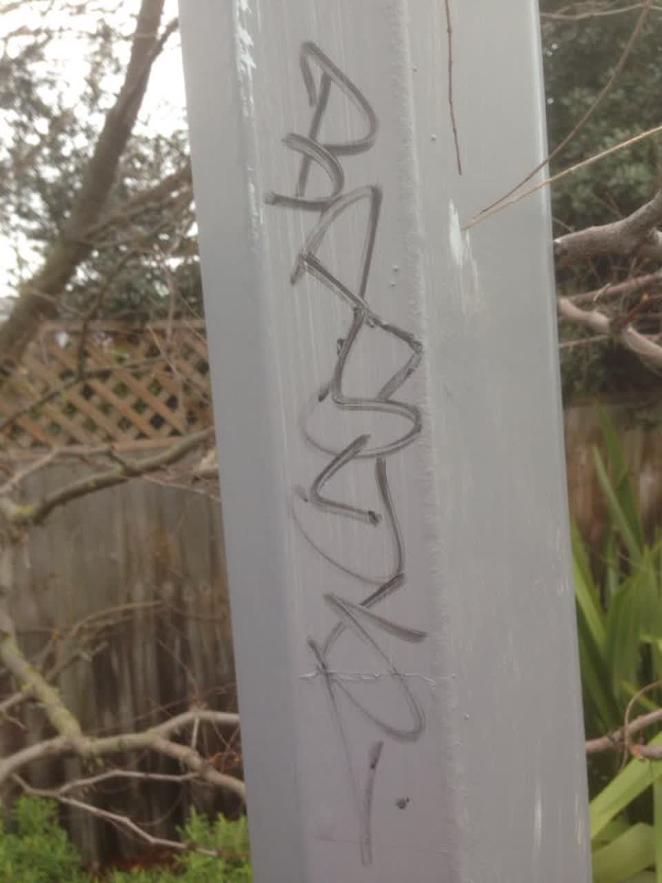 The photograph attached to this graffiti report