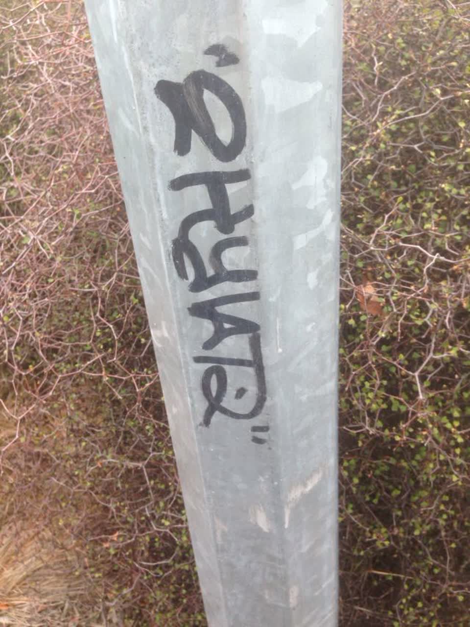 The photograph attached to this graffiti report