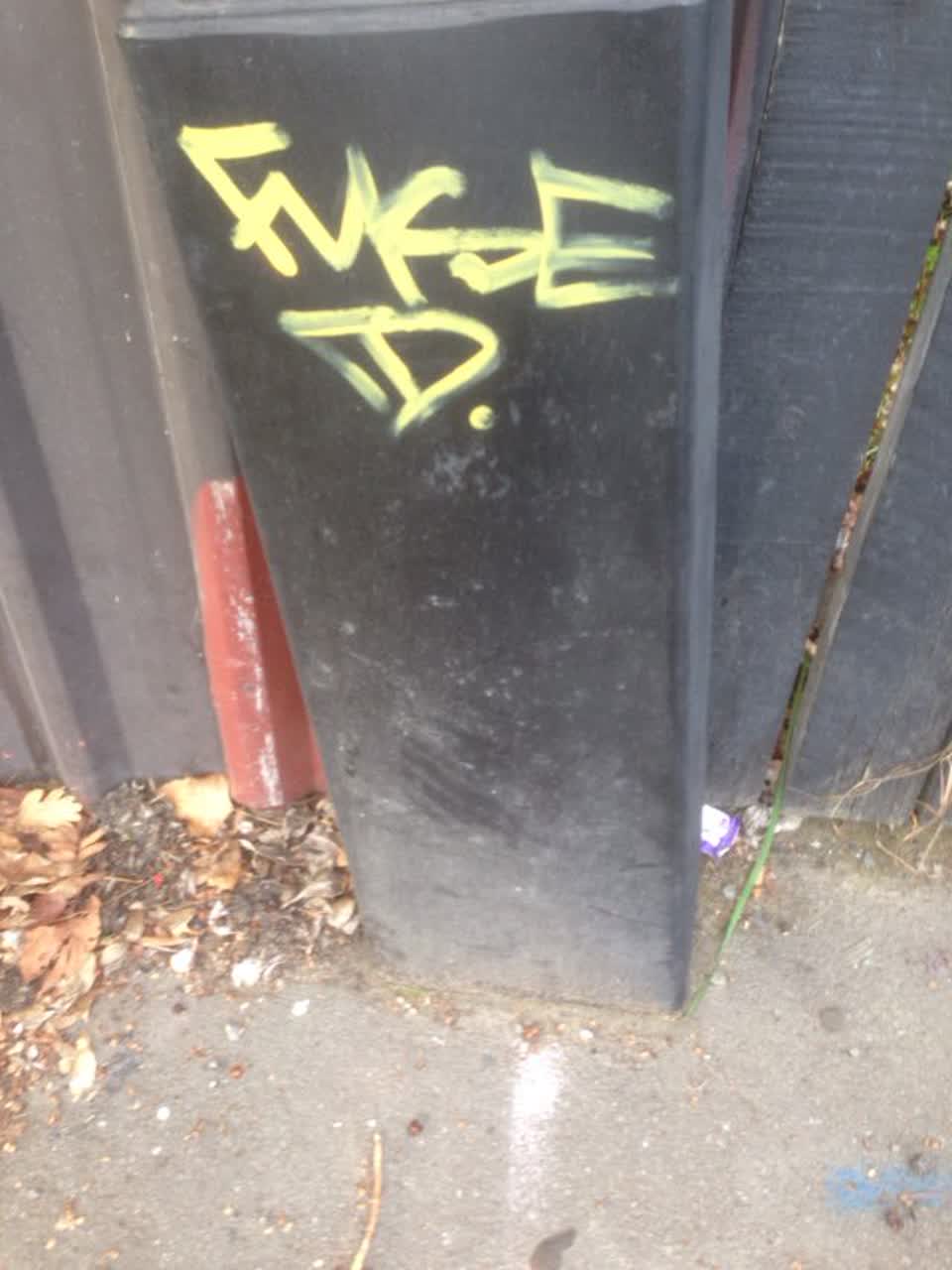 The photograph attached to this graffiti report