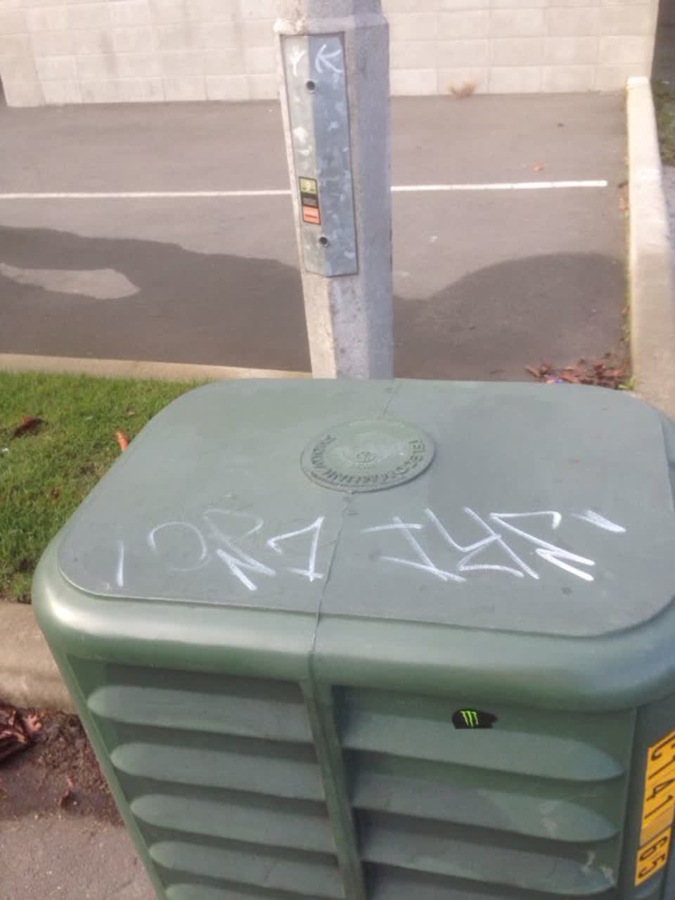 The photograph attached to this graffiti report
