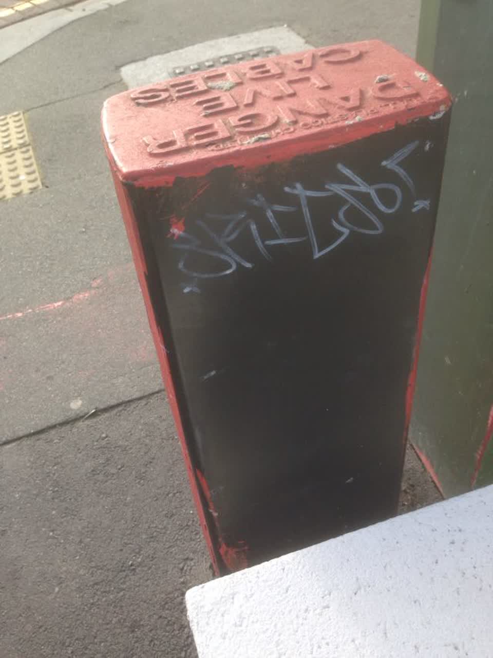 The photograph attached to this graffiti report