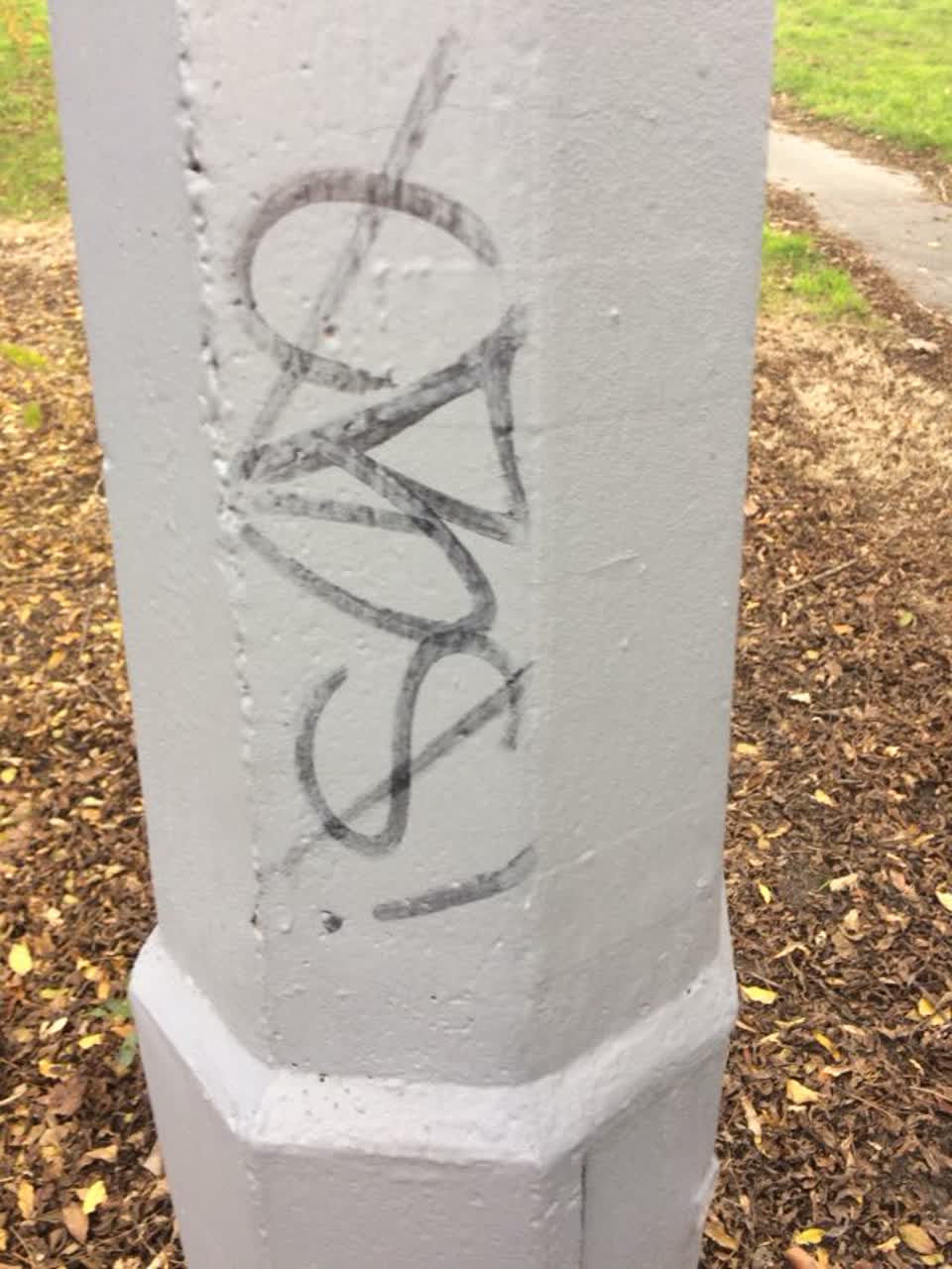 The photograph attached to this graffiti report