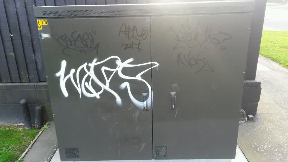 The photograph attached to this graffiti report