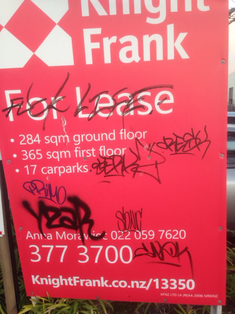 The photograph attached to this graffiti report