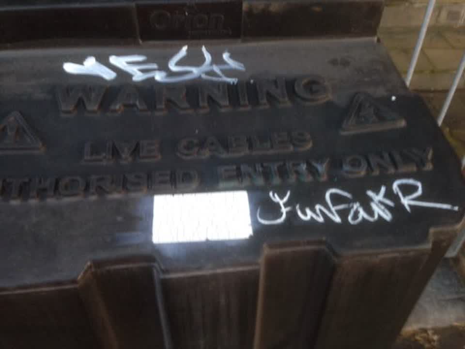 The photograph attached to this graffiti report