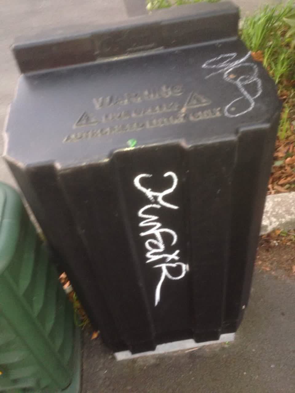 The photograph attached to this graffiti report