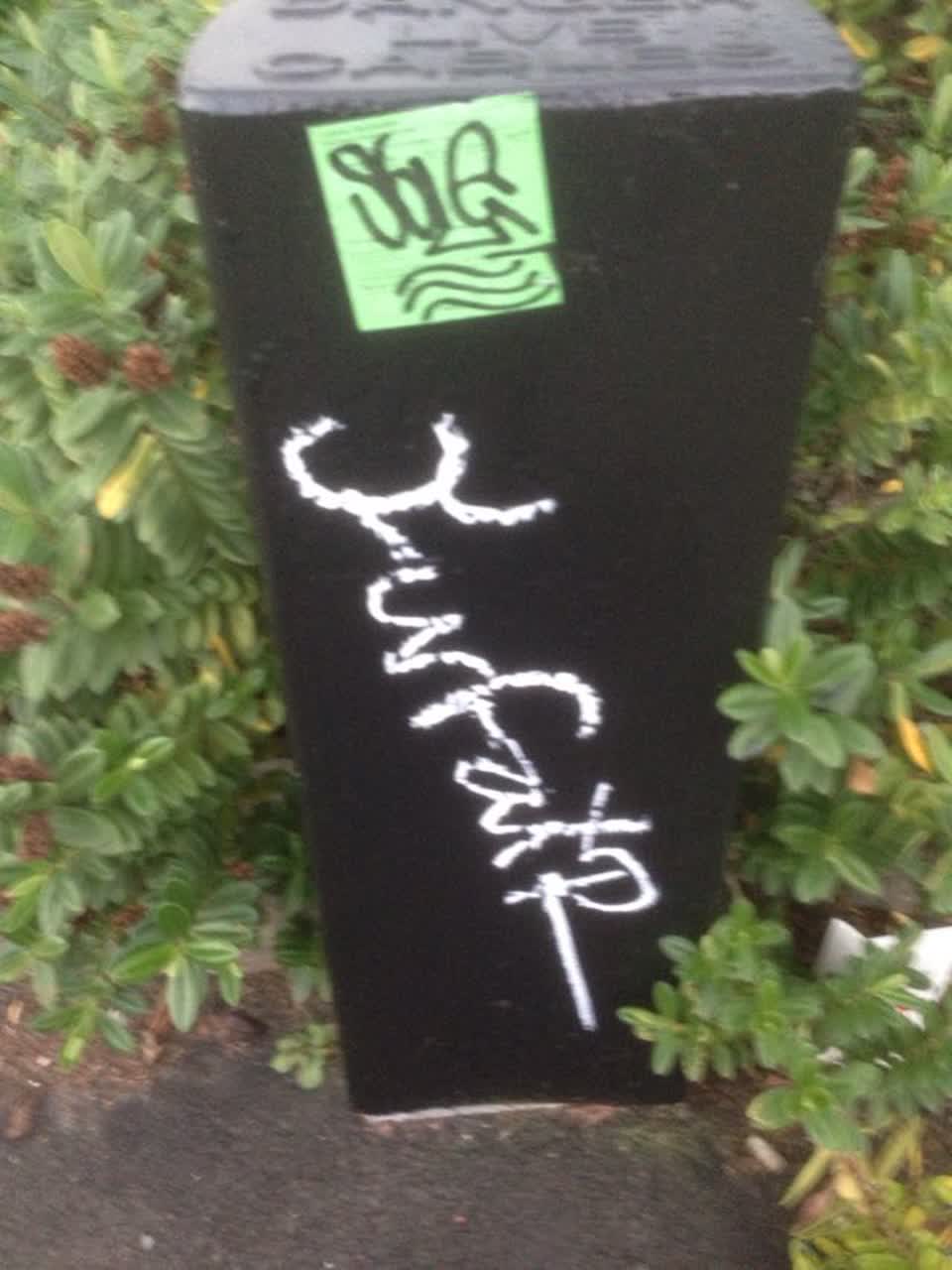 The photograph attached to this graffiti report
