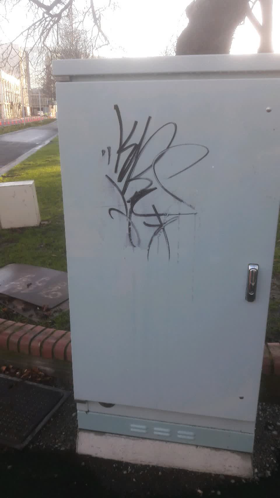The photograph attached to this graffiti report