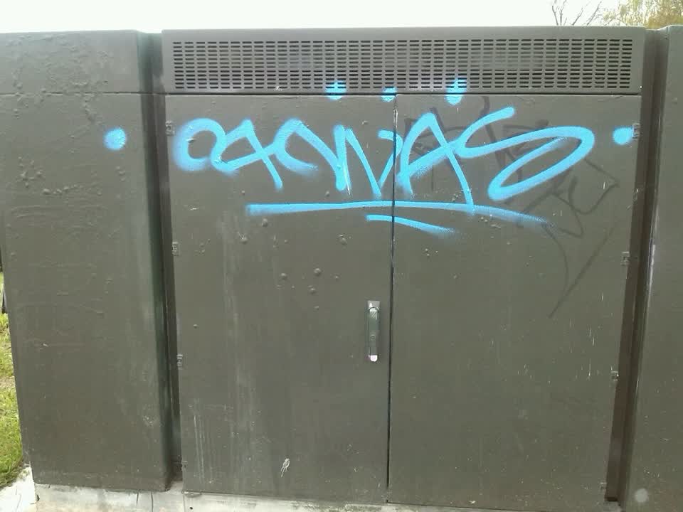 The photograph attached to this graffiti report