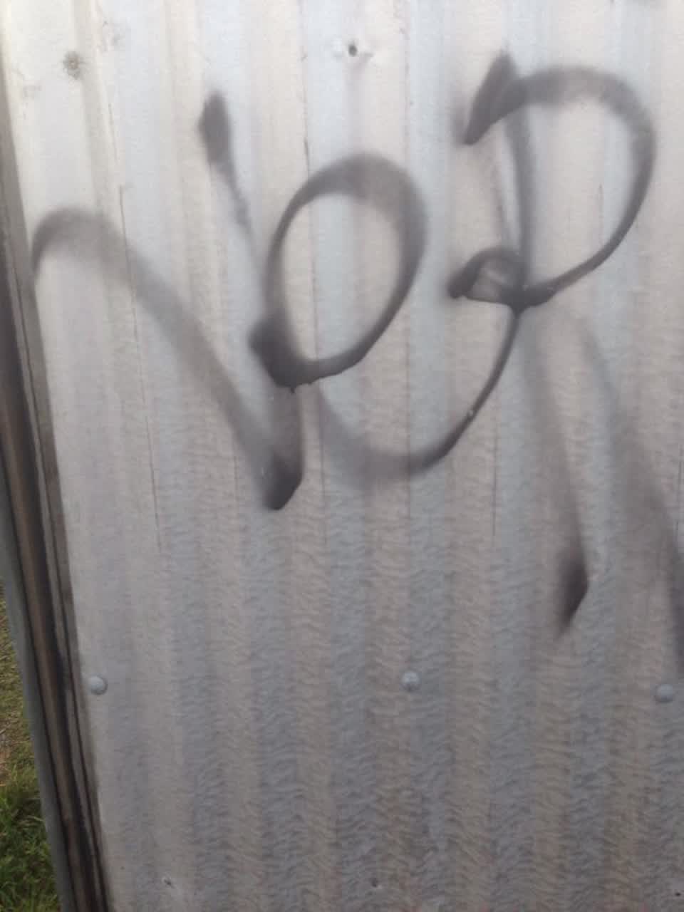 The photograph attached to this graffiti report