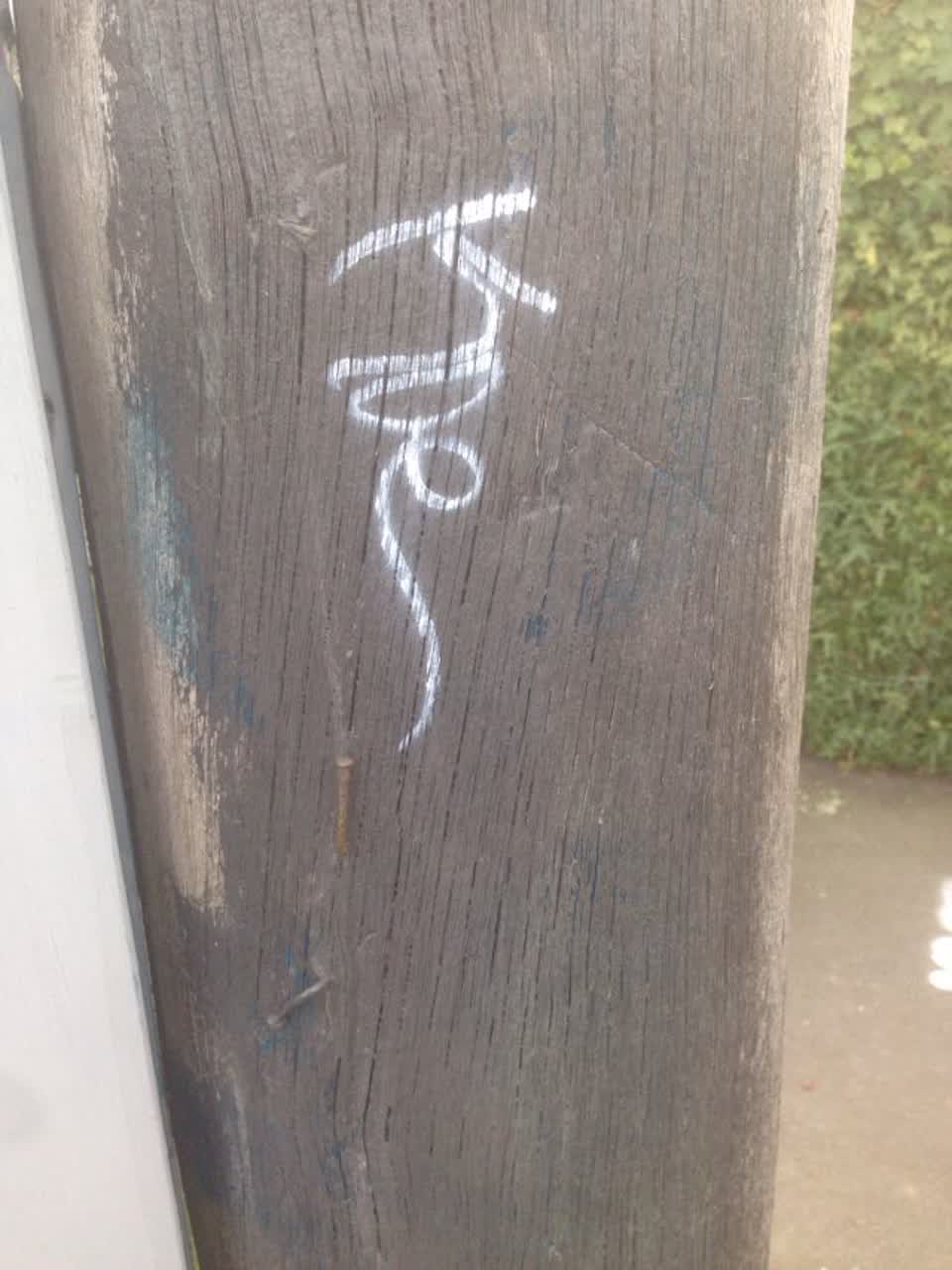 The photograph attached to this graffiti report