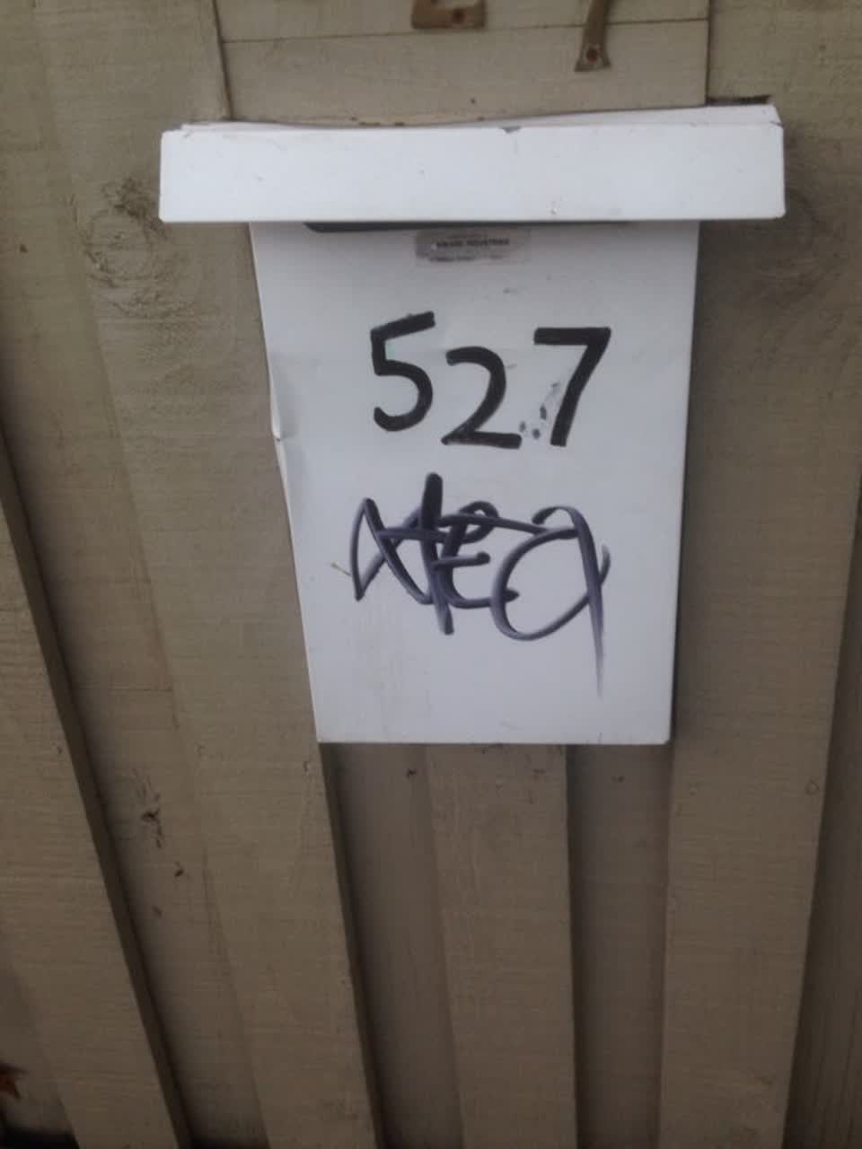 The photograph attached to this graffiti report
