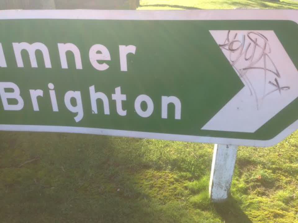 The photograph attached to this graffiti report