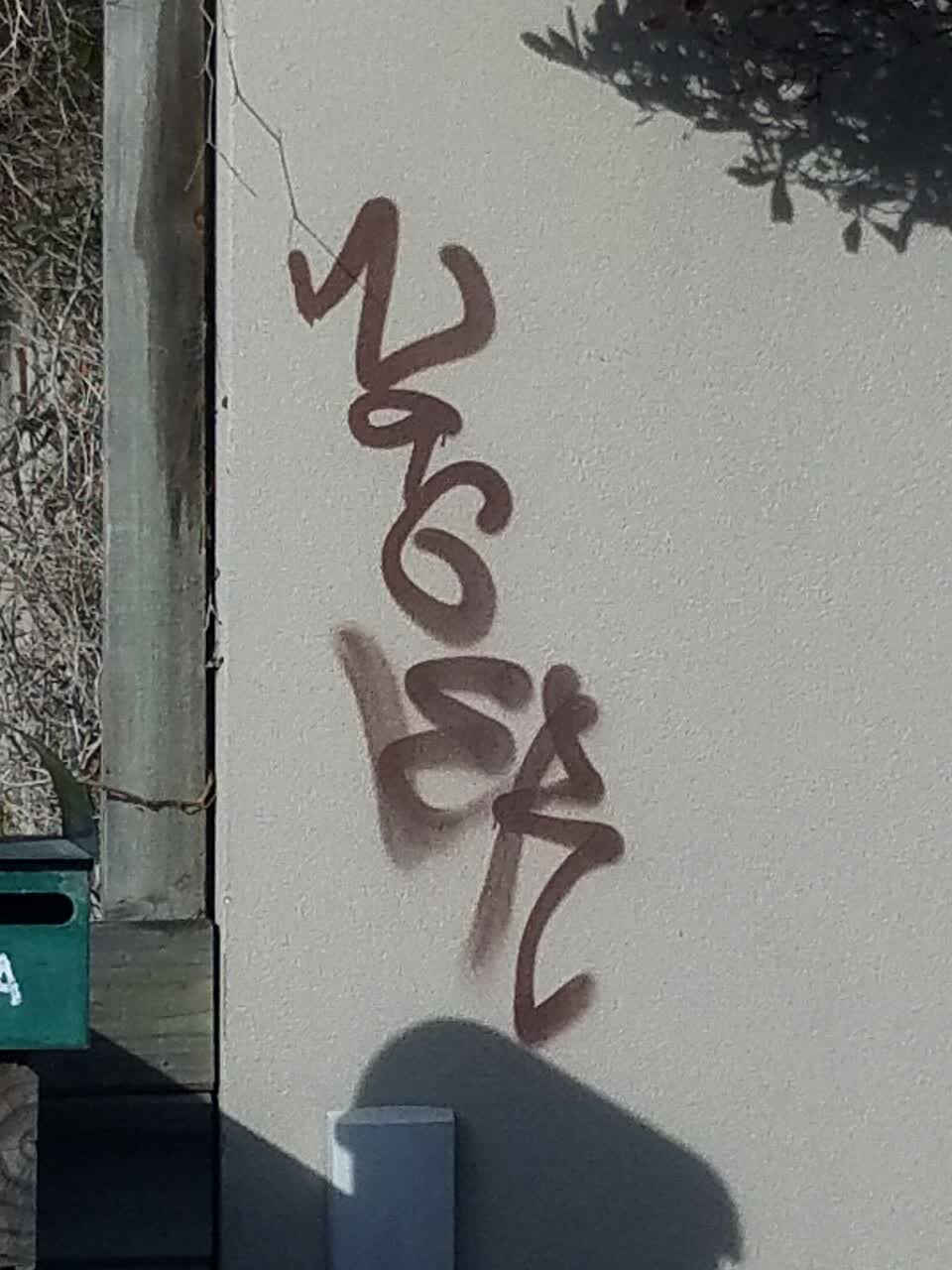 The photograph attached to this graffiti report
