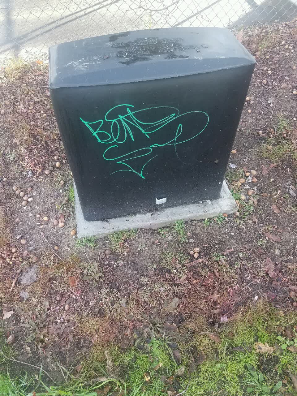 The photograph attached to this graffiti report