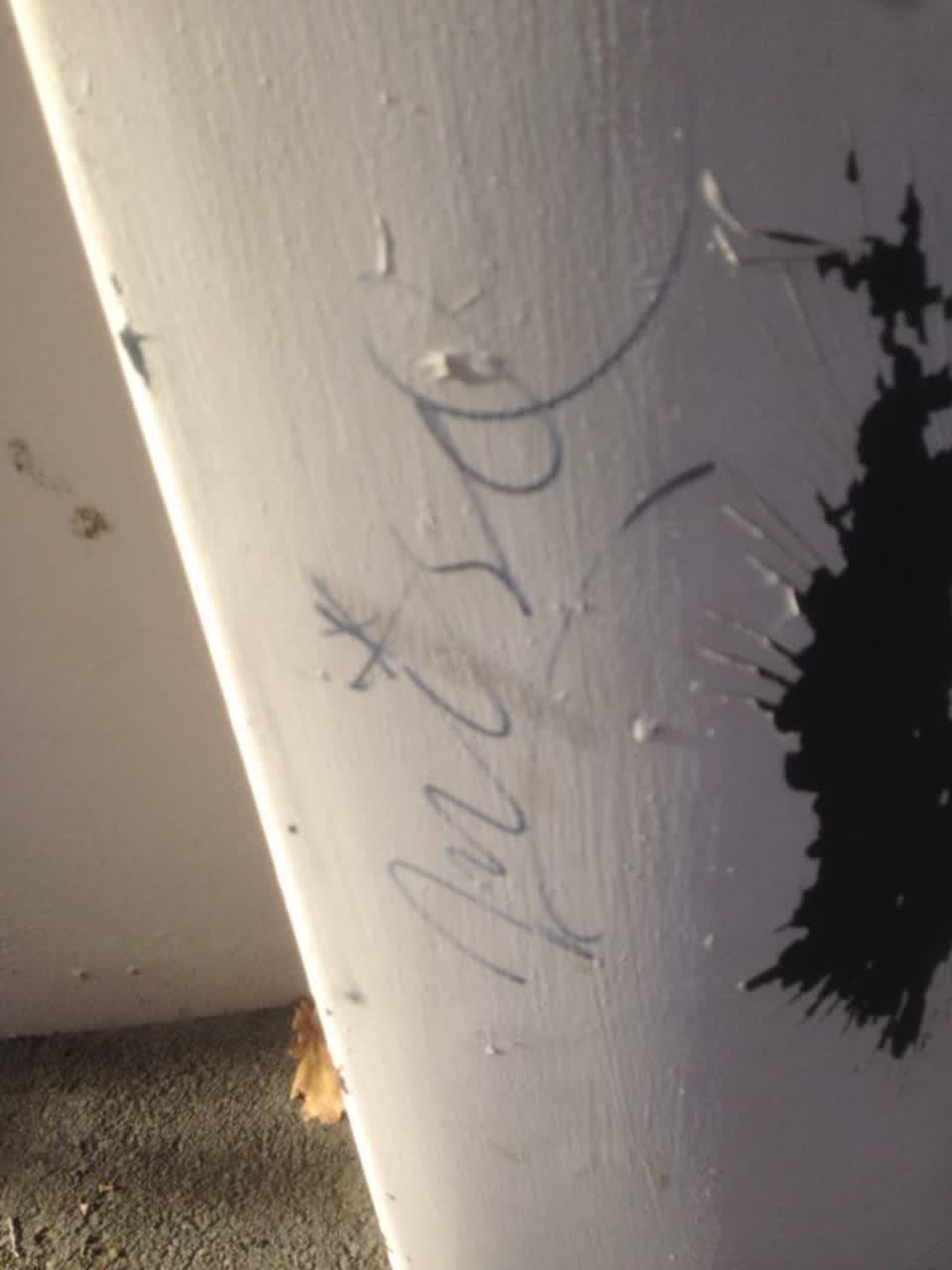 The photograph attached to this graffiti report