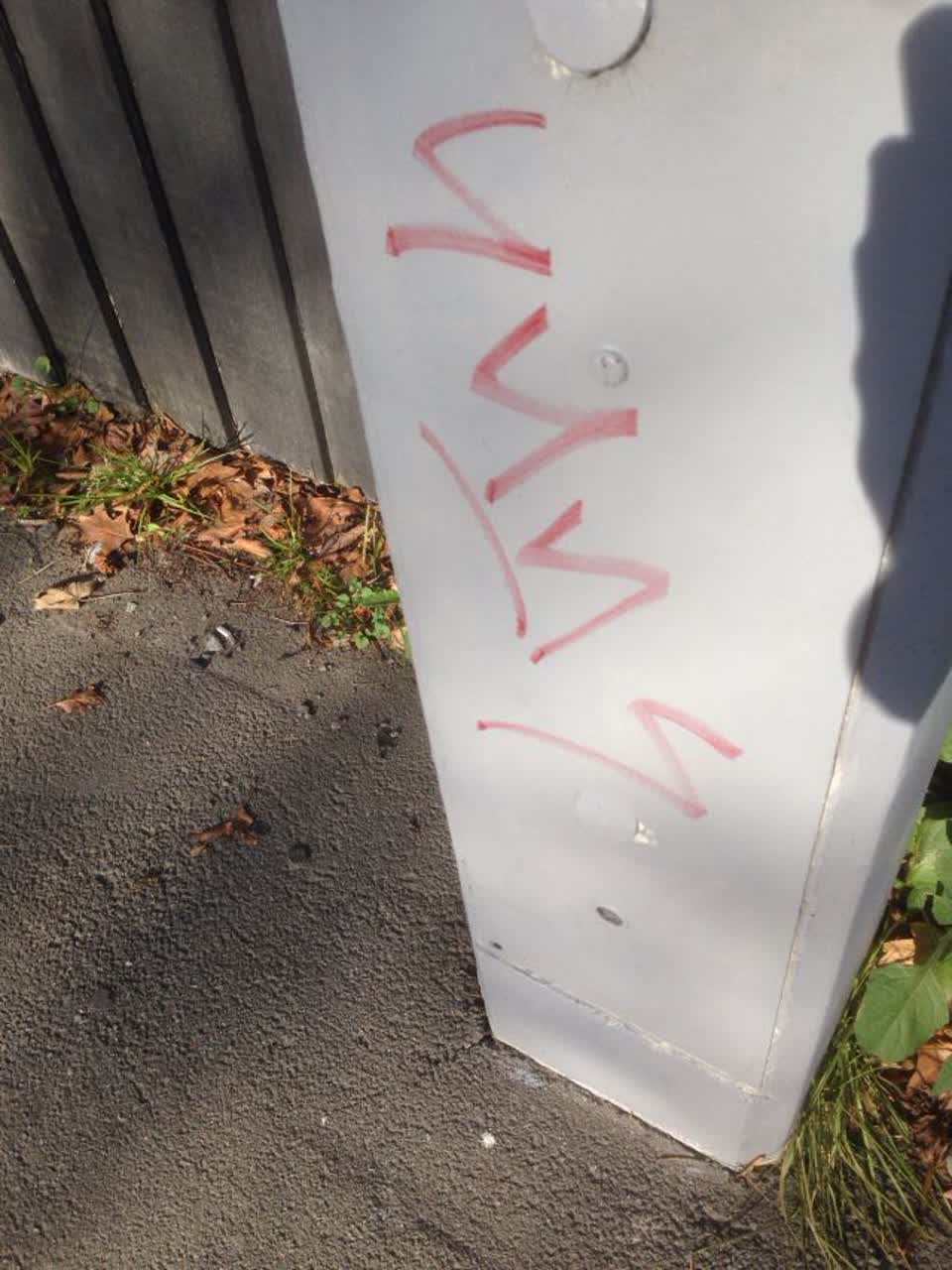 The photograph attached to this graffiti report