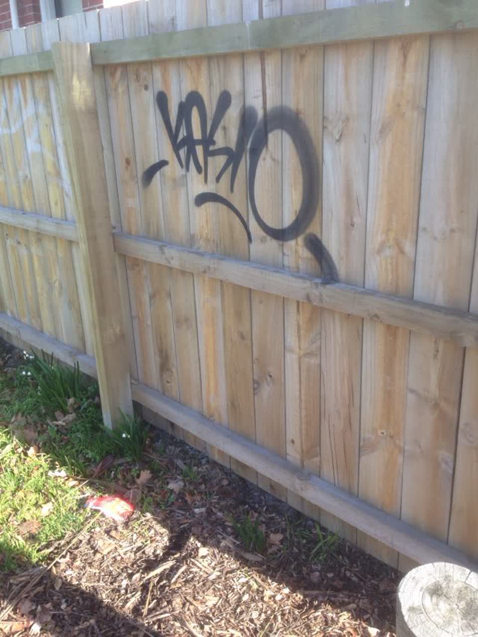 The photograph attached to this graffiti report