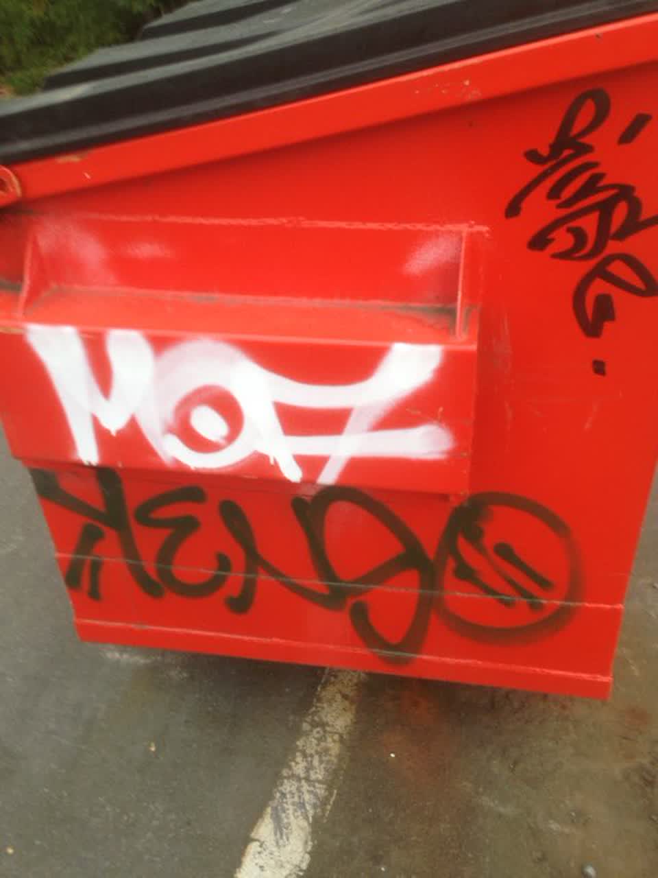 The photograph attached to this graffiti report