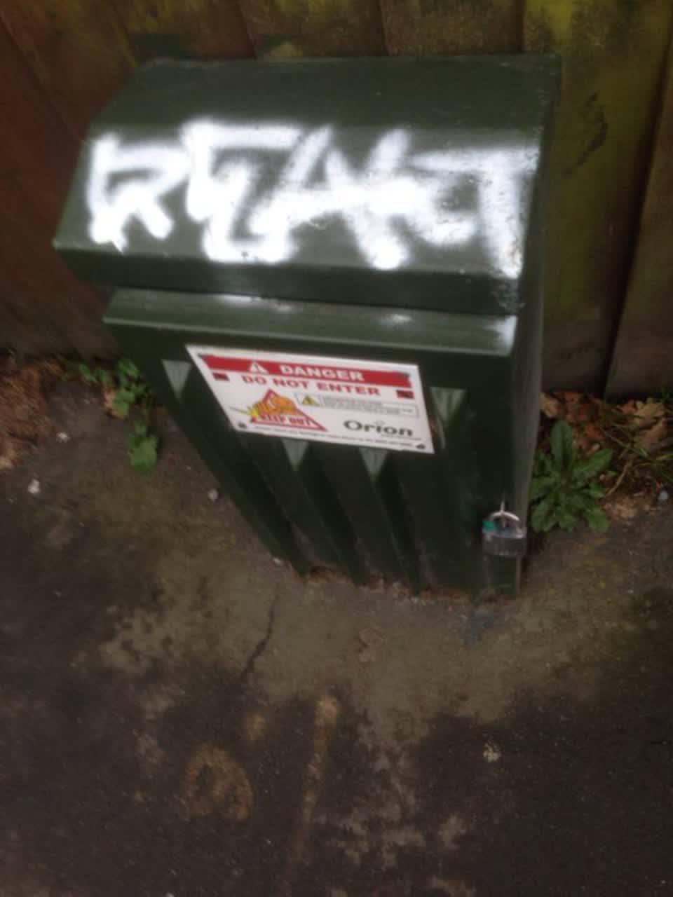 The photograph attached to this graffiti report