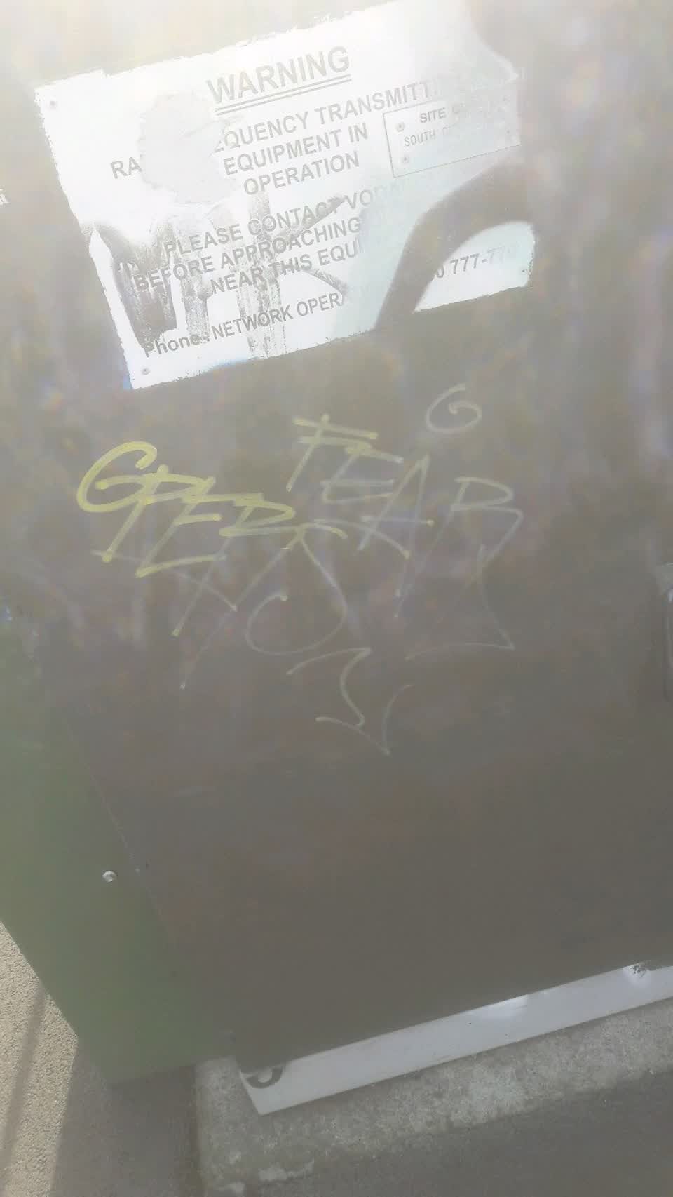 The photograph attached to this graffiti report
