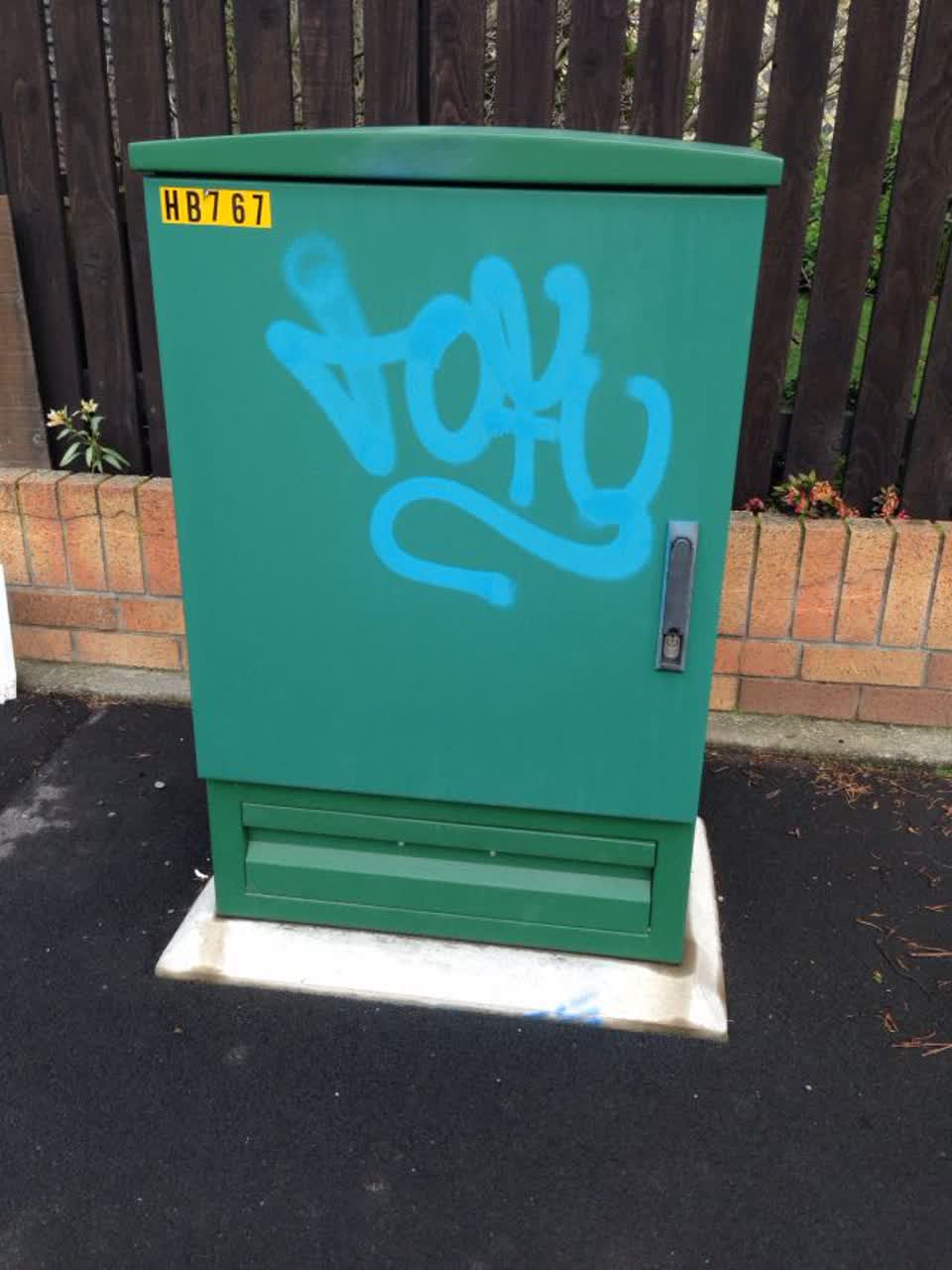 The photograph attached to this graffiti report
