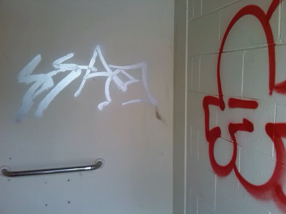 The photograph attached to this graffiti report
