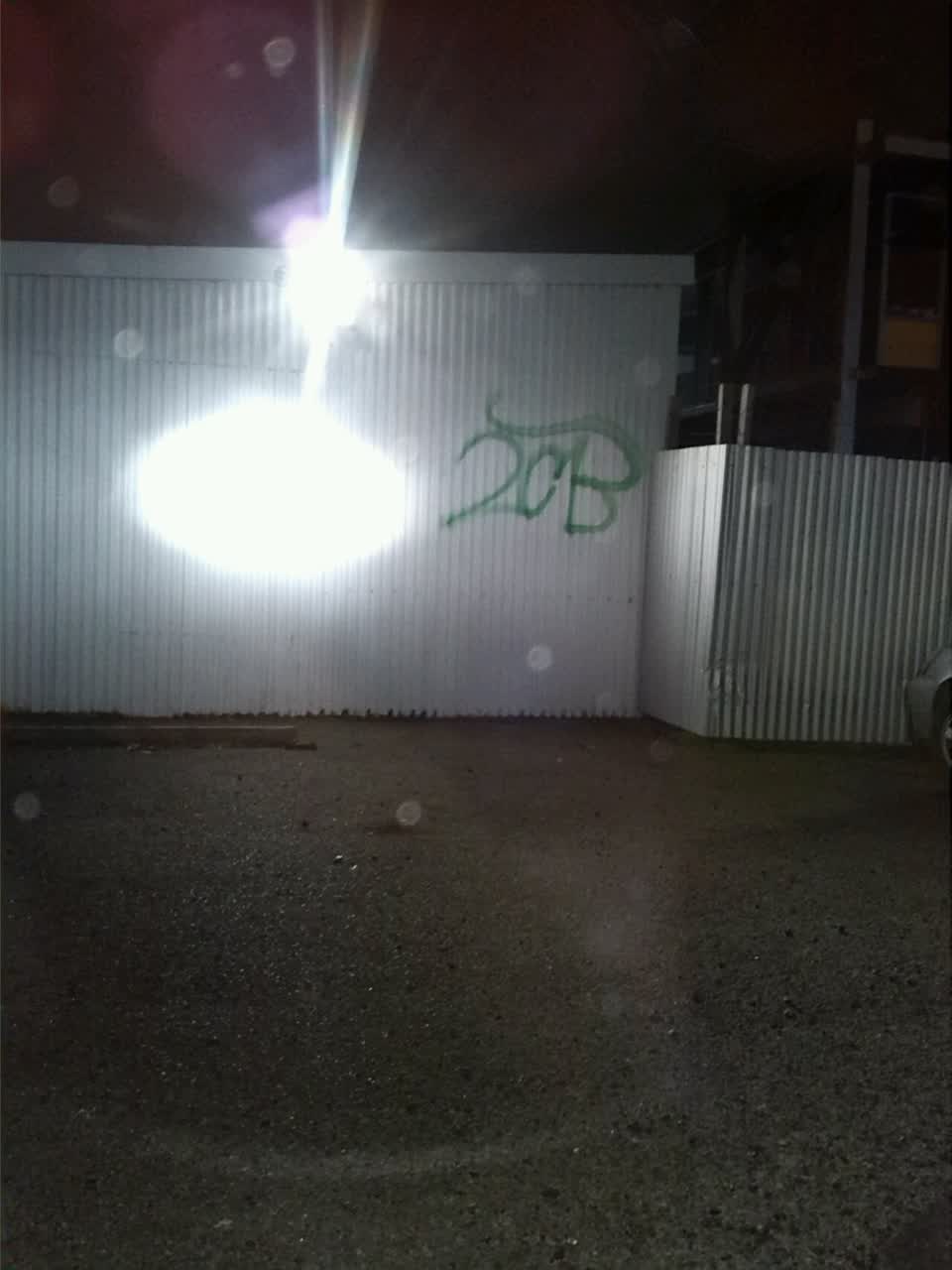 The photograph attached to this graffiti report