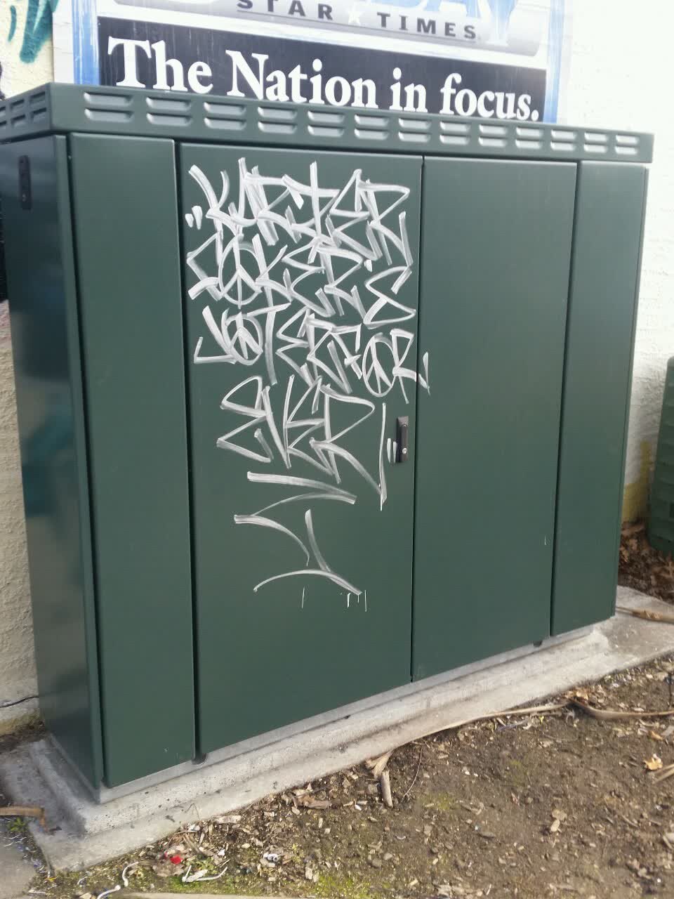 The photograph attached to this graffiti report