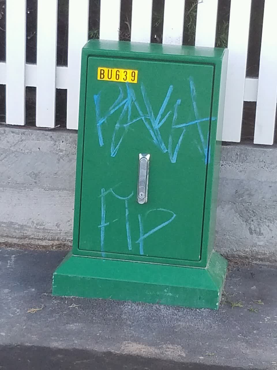 The photograph attached to this graffiti report