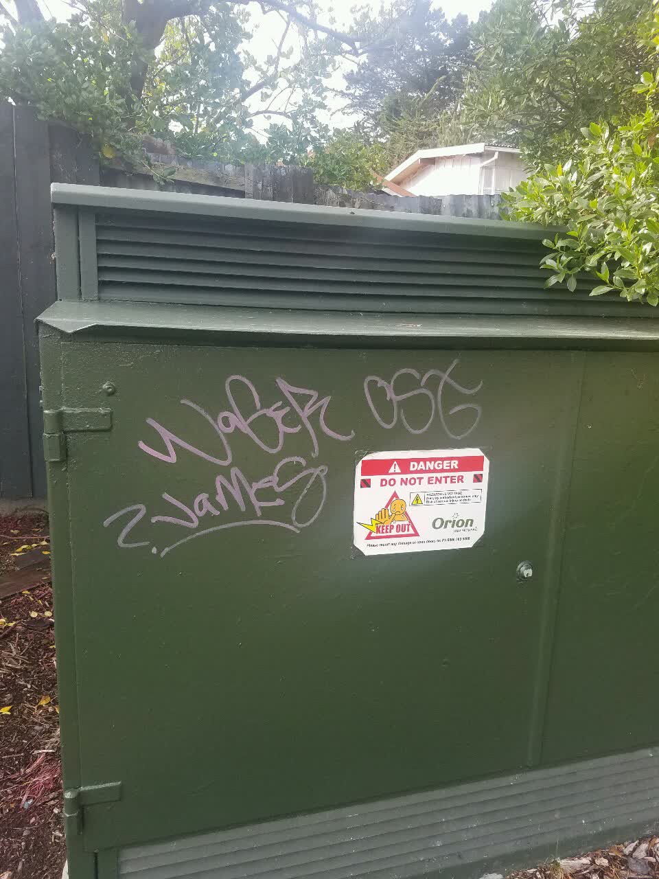 The photograph attached to this graffiti report