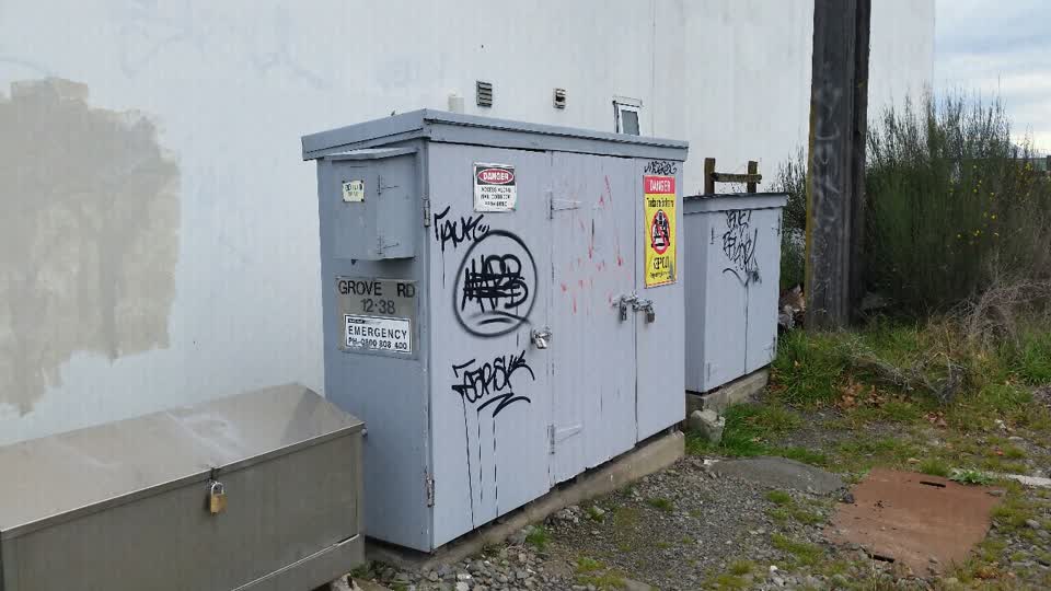The photograph attached to this graffiti report