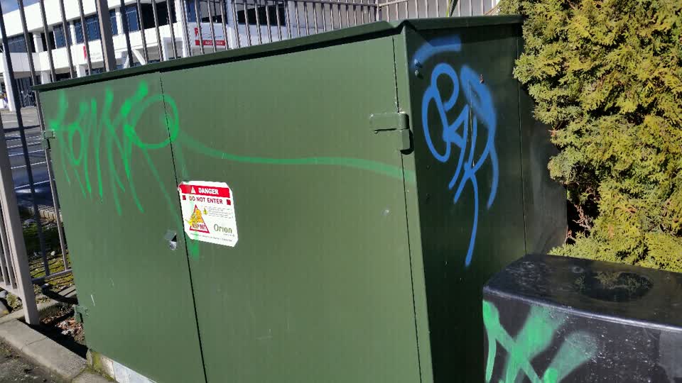 The photograph attached to this graffiti report