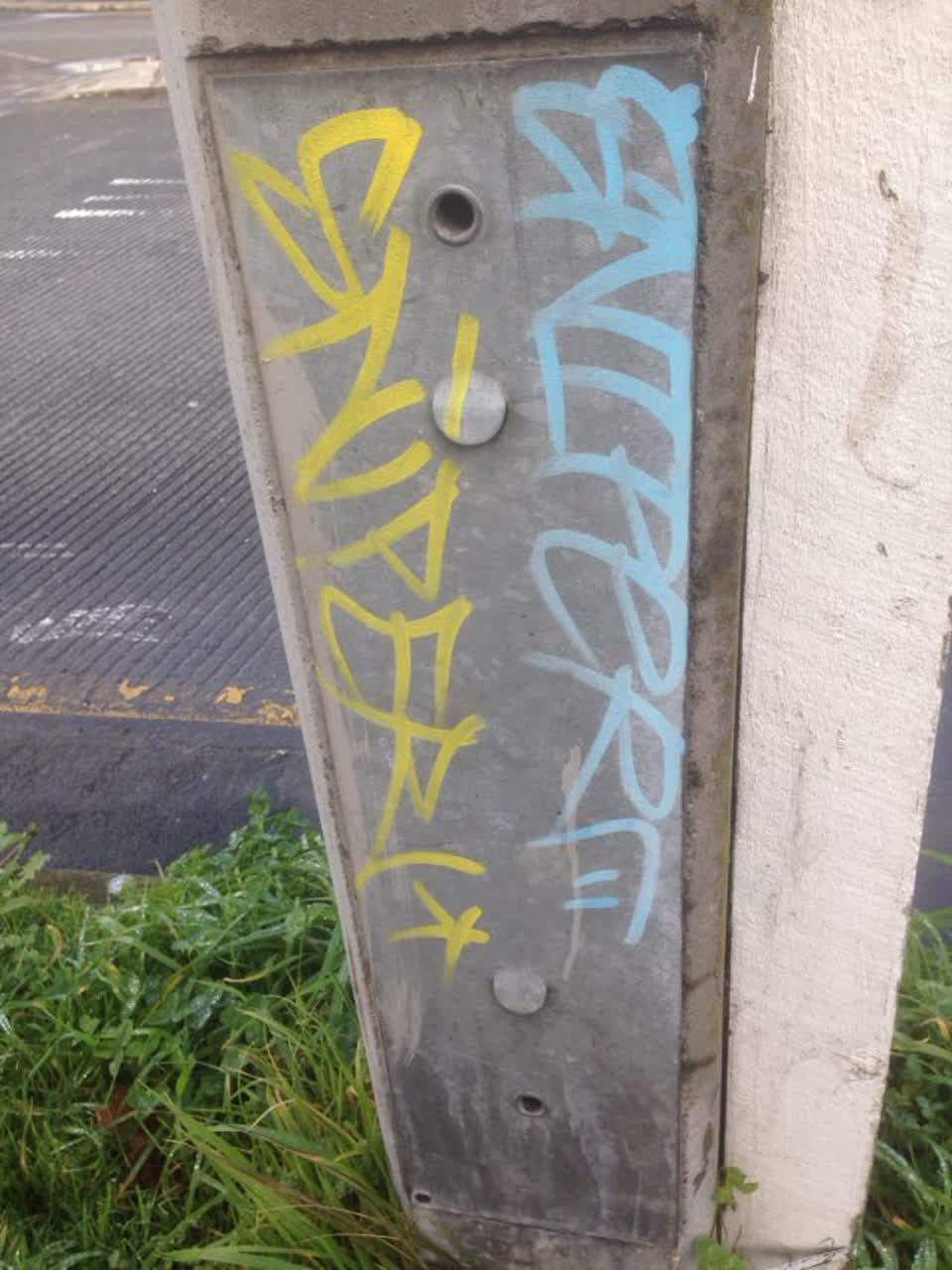The photograph attached to this graffiti report